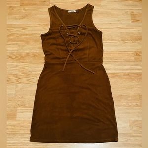 DEX brown short sleeve dress - sizeXS